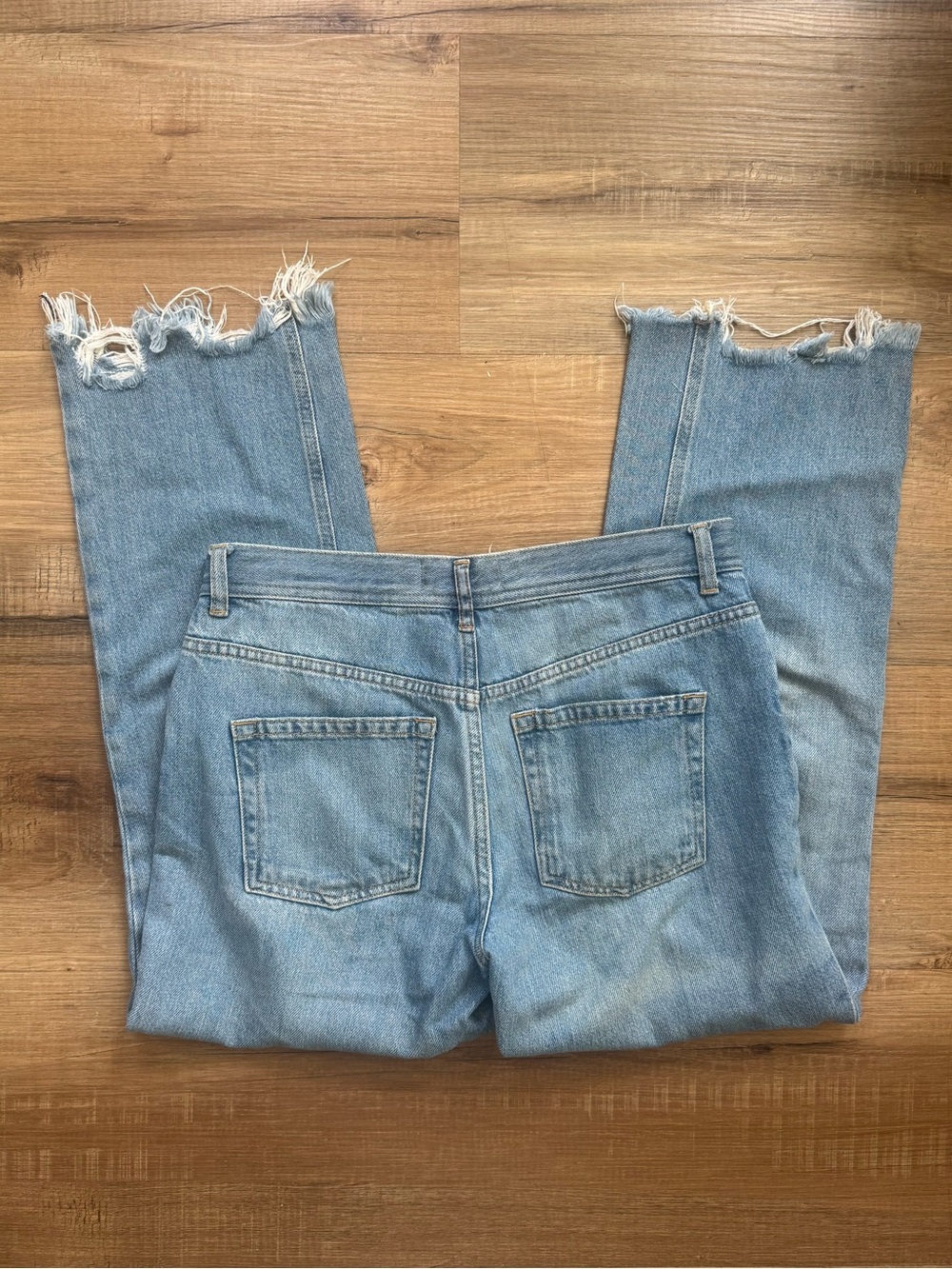 Free People We The Free Maggie Mid Rise Straight Light Wash Jeans size 27 - Picture 5 of 5
